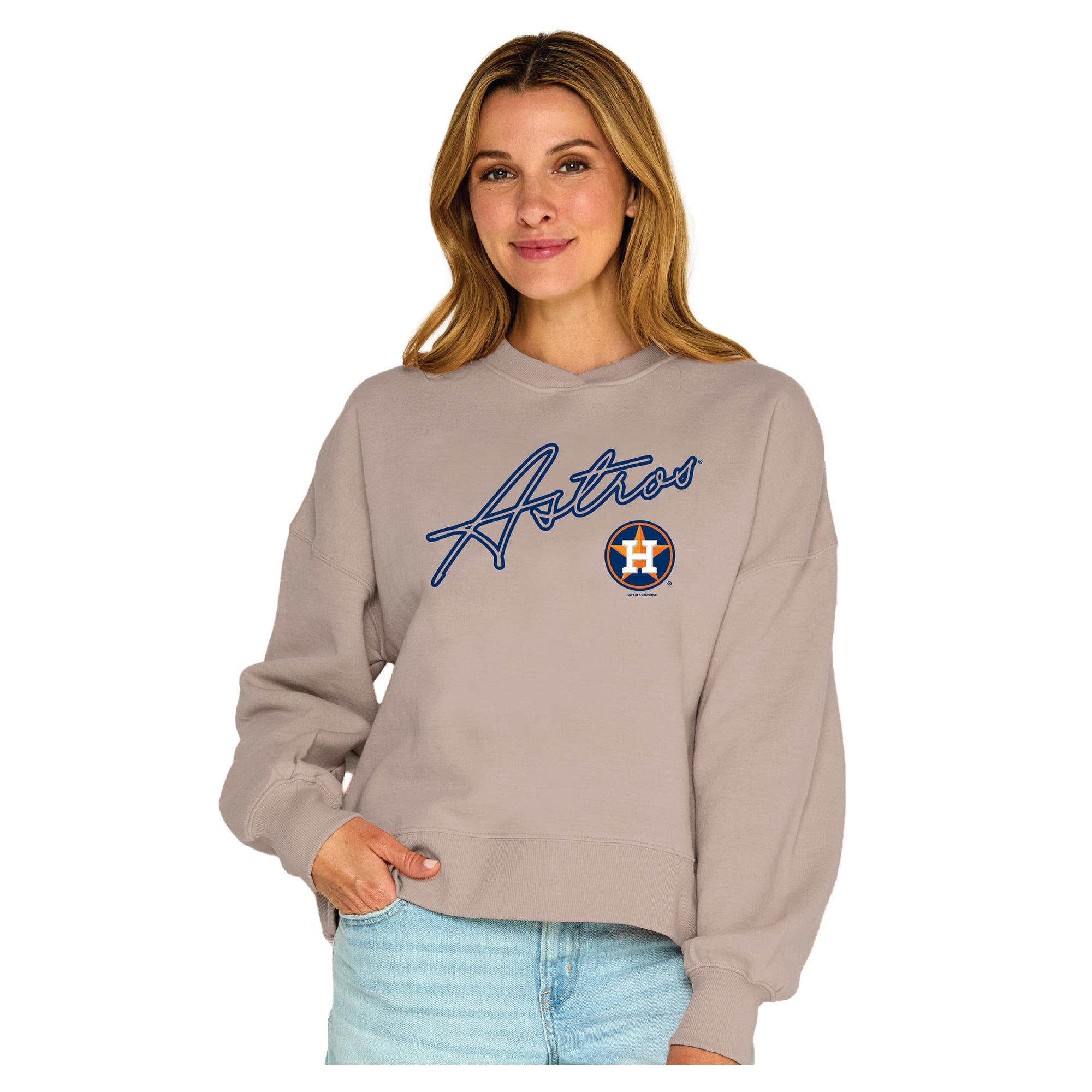 Women's Soft as a Grape Tan Houston Astros Snuggly Sweatshirt
