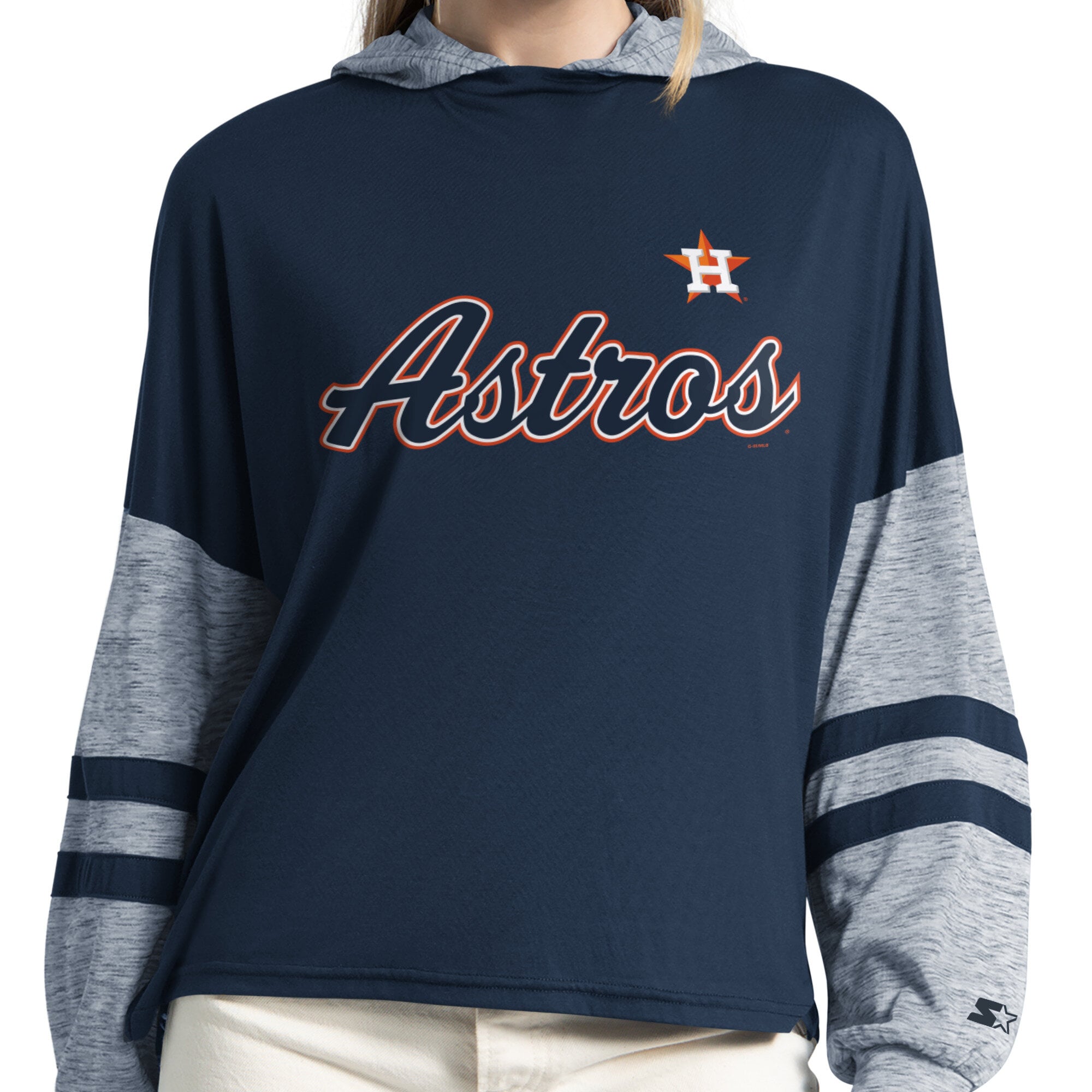 Sweat à capuche léger Starter Navy Houston Astros Fuel Up pour femme