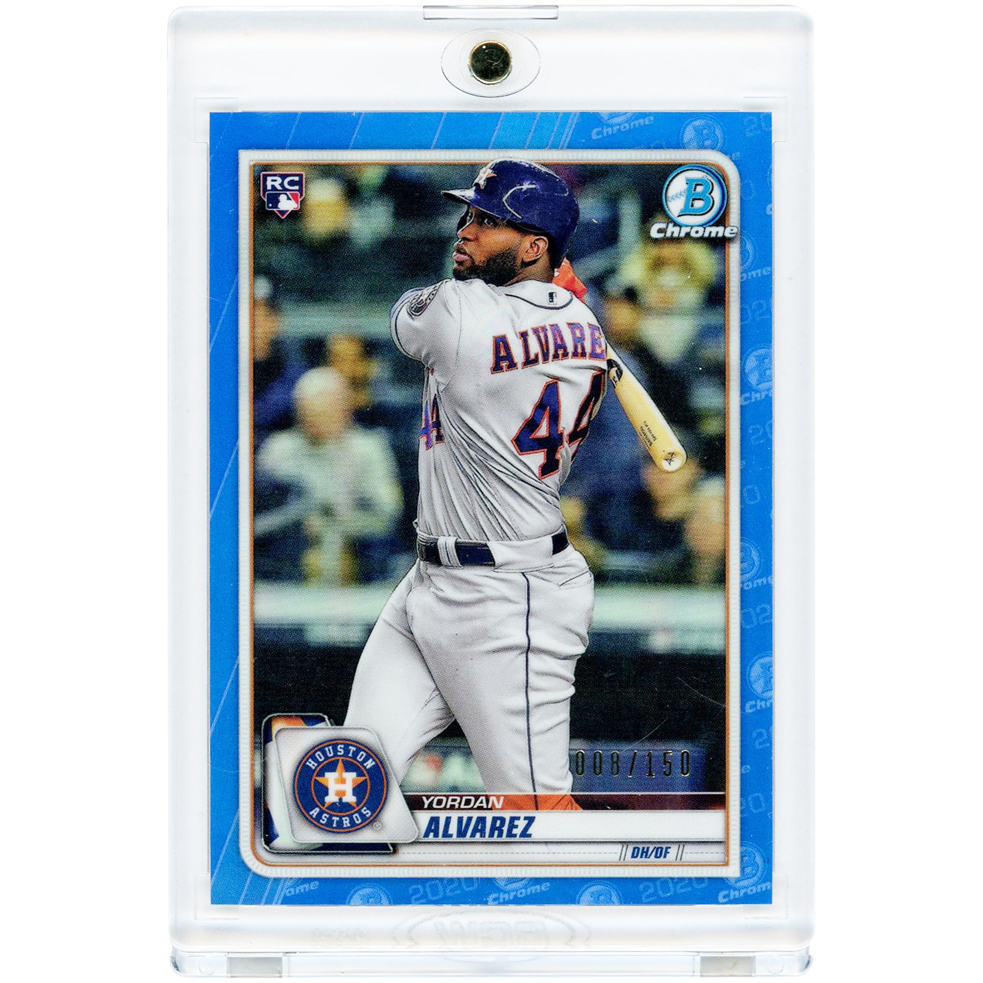 Yordan Alvarez Houston Astros 2020 Bowman Chrome Blue Refractor #25 #8/150 Rookie Card