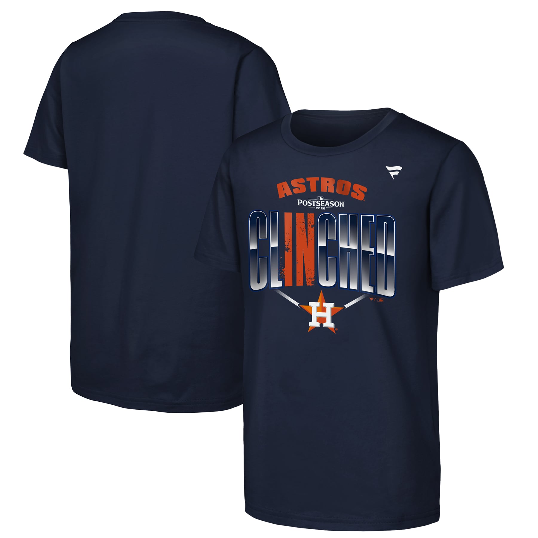T-shirt Fanatics bleu marine pour jeunes, Houston Astros, séries éliminatoires de la MLB 2026