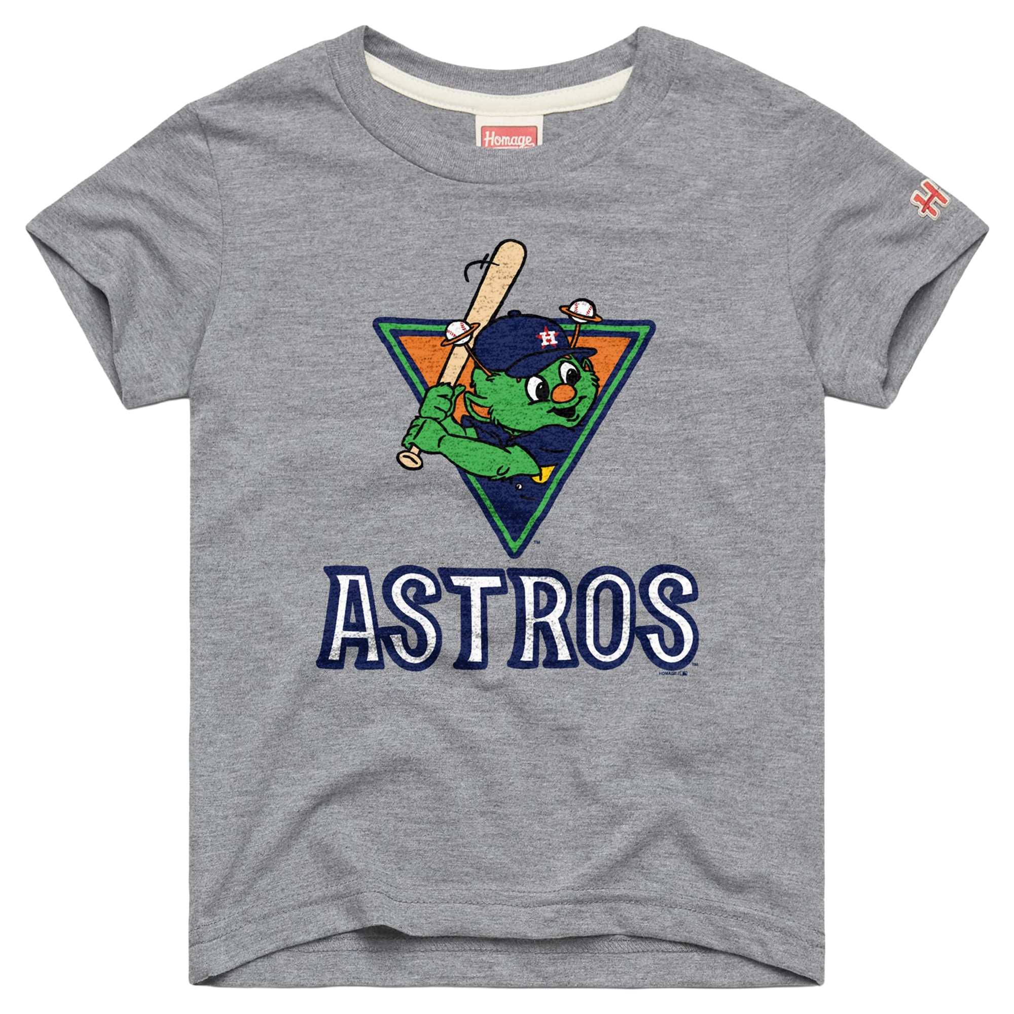 T-shirt gris en mélange de trois matières, hommage à la mascotte des Astros Houston, pour jeunes