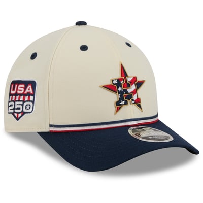 Houston Astros New Era Youth USA 250 9FORTY M-Crown Adjustable Hat - Cream/Navy