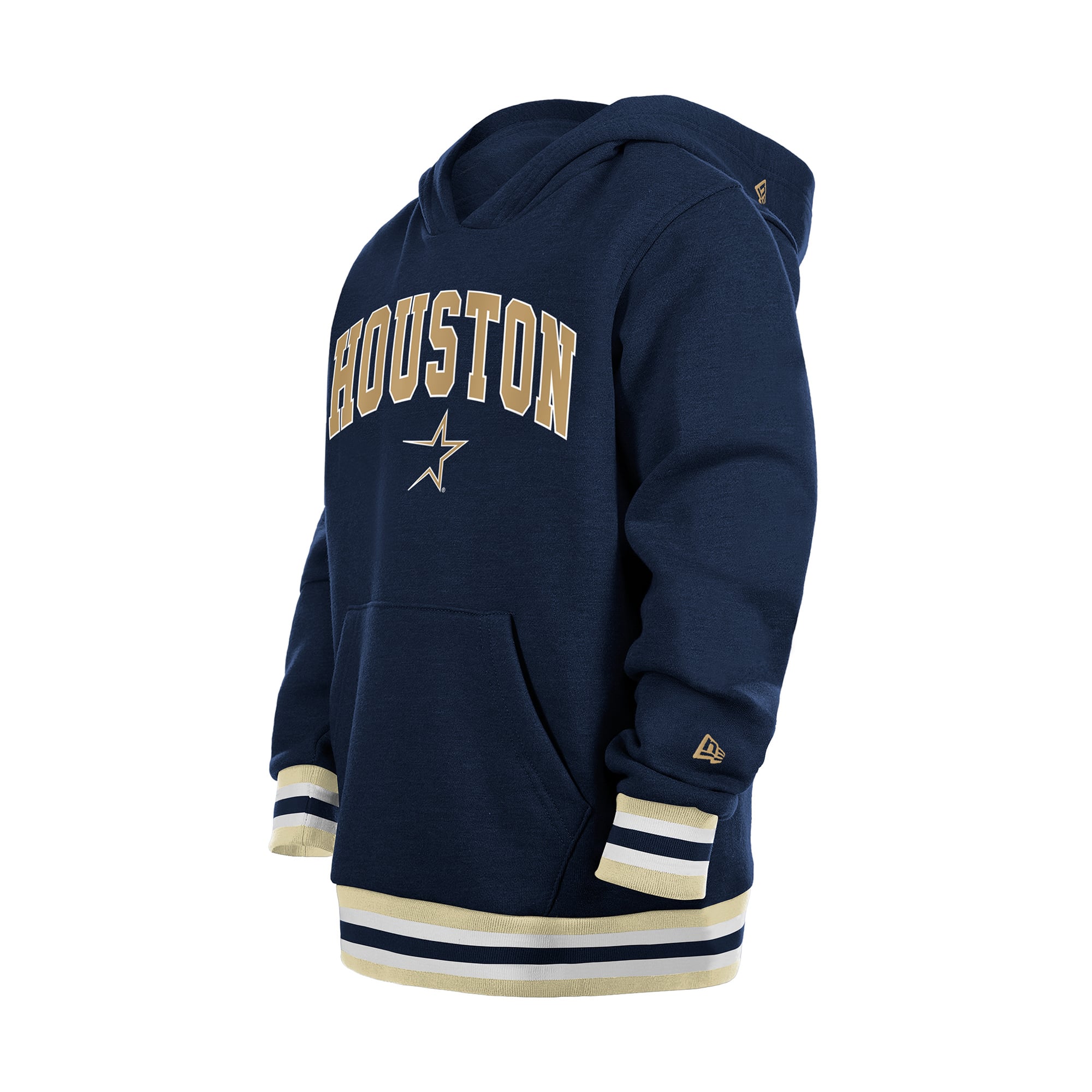 Youth New Era Navy Houston Astros Knit Trim Pullover Hoodie