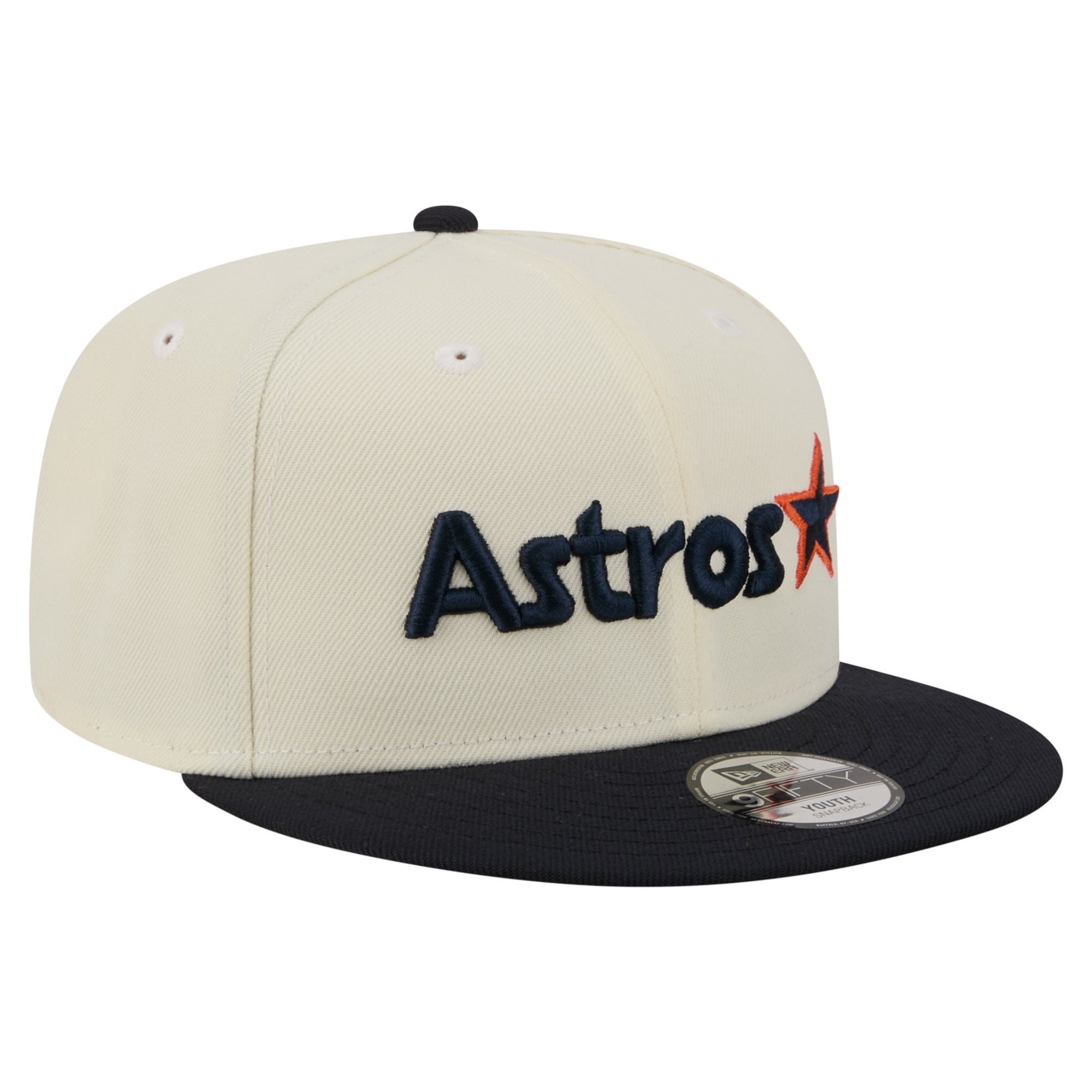 Youth New Era  White Houston Astros Two-Tone 9FIFTY Snapback Hat