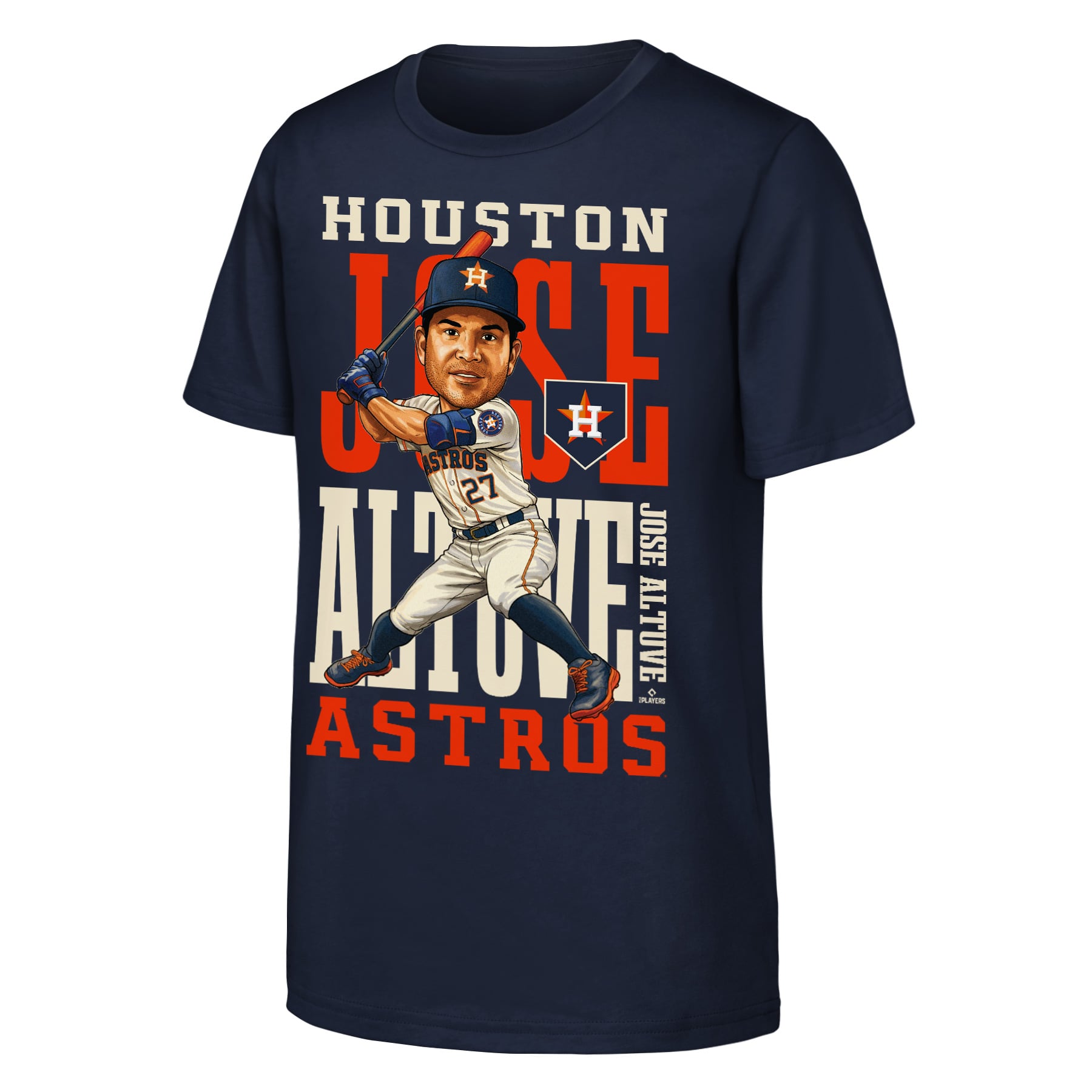 T-shirt Youth Outerstuff Jose Altuve Navy Houston Astros Caricature Clash