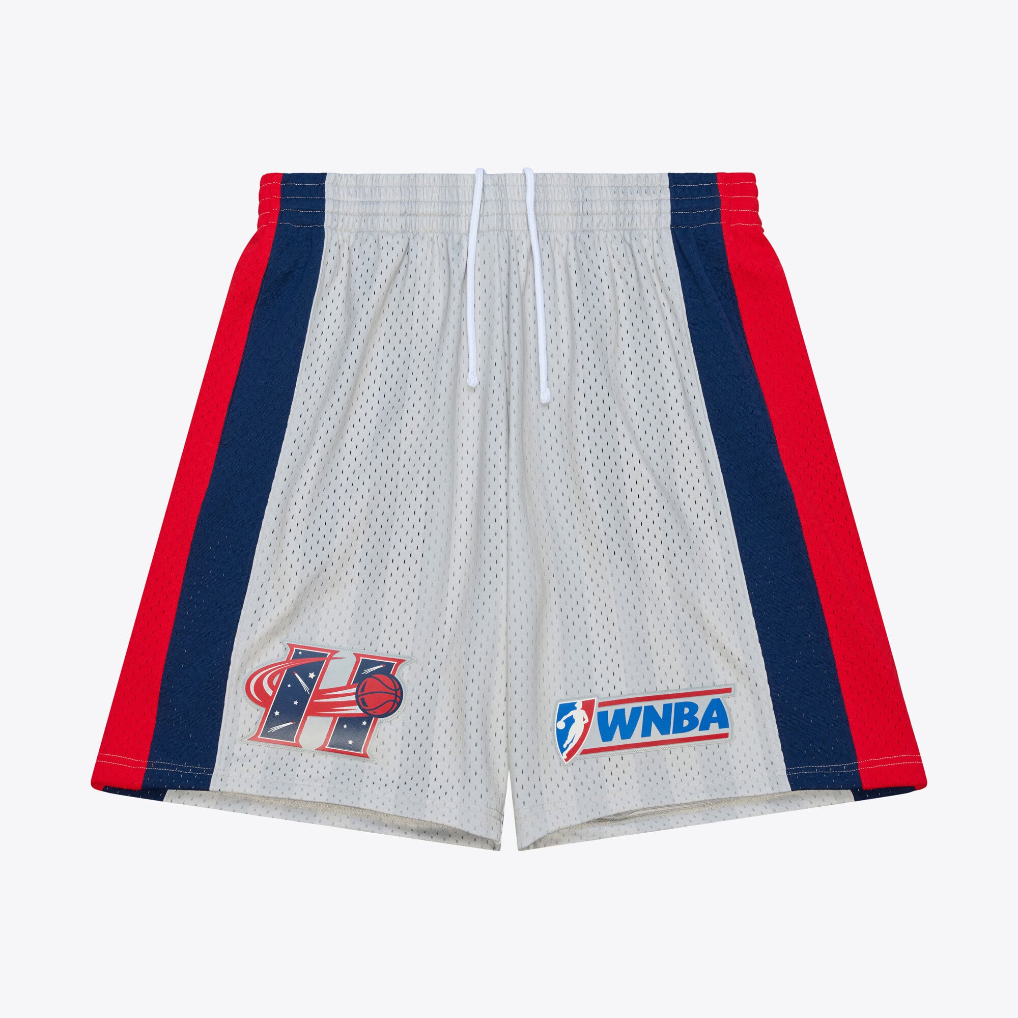 Men's Mitchell & Ness Silver Houston Comets 1997 Swingman Shorts - Court Origins