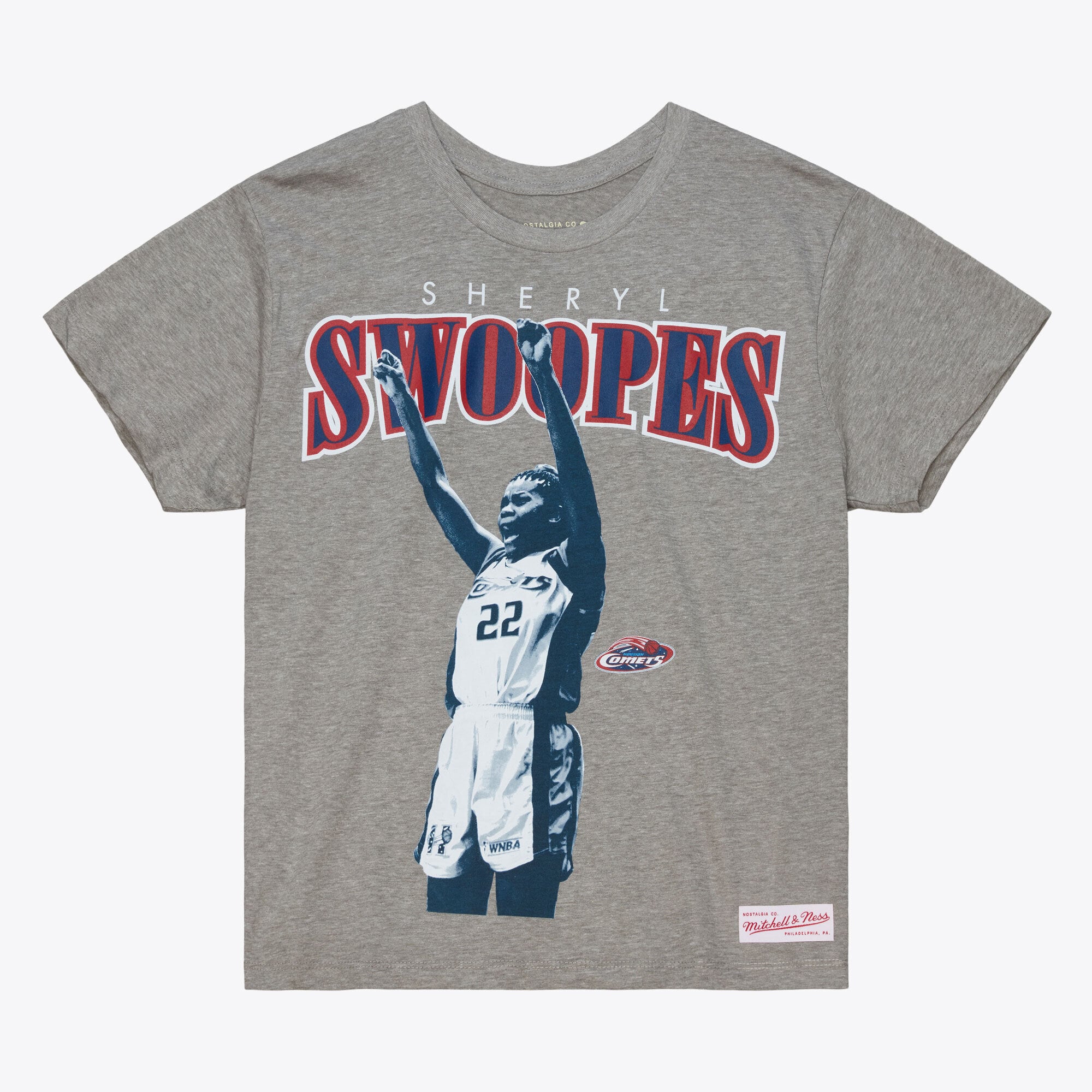 Unisex Mitchell & Ness Sheryl Swoopes Heather Gray Houston Comets Player Boyfriend T-Shirt - Court Origins