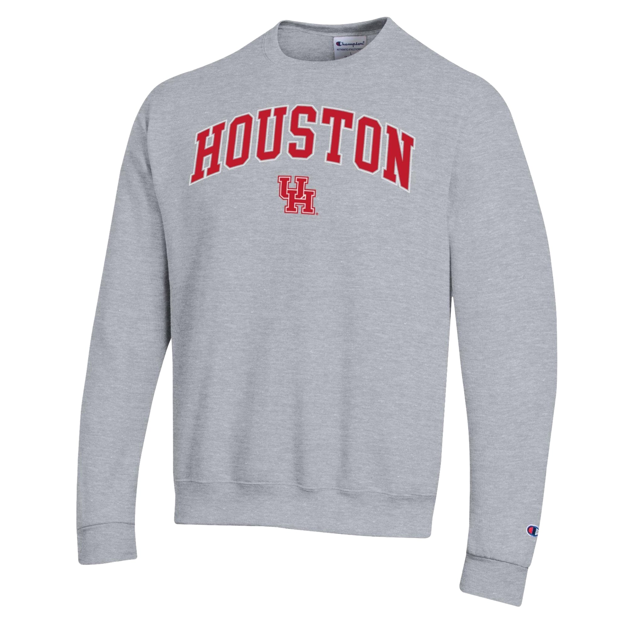 Men's Champion Heather Gray Houston Cougars Arch Powerblend Sweatshirt