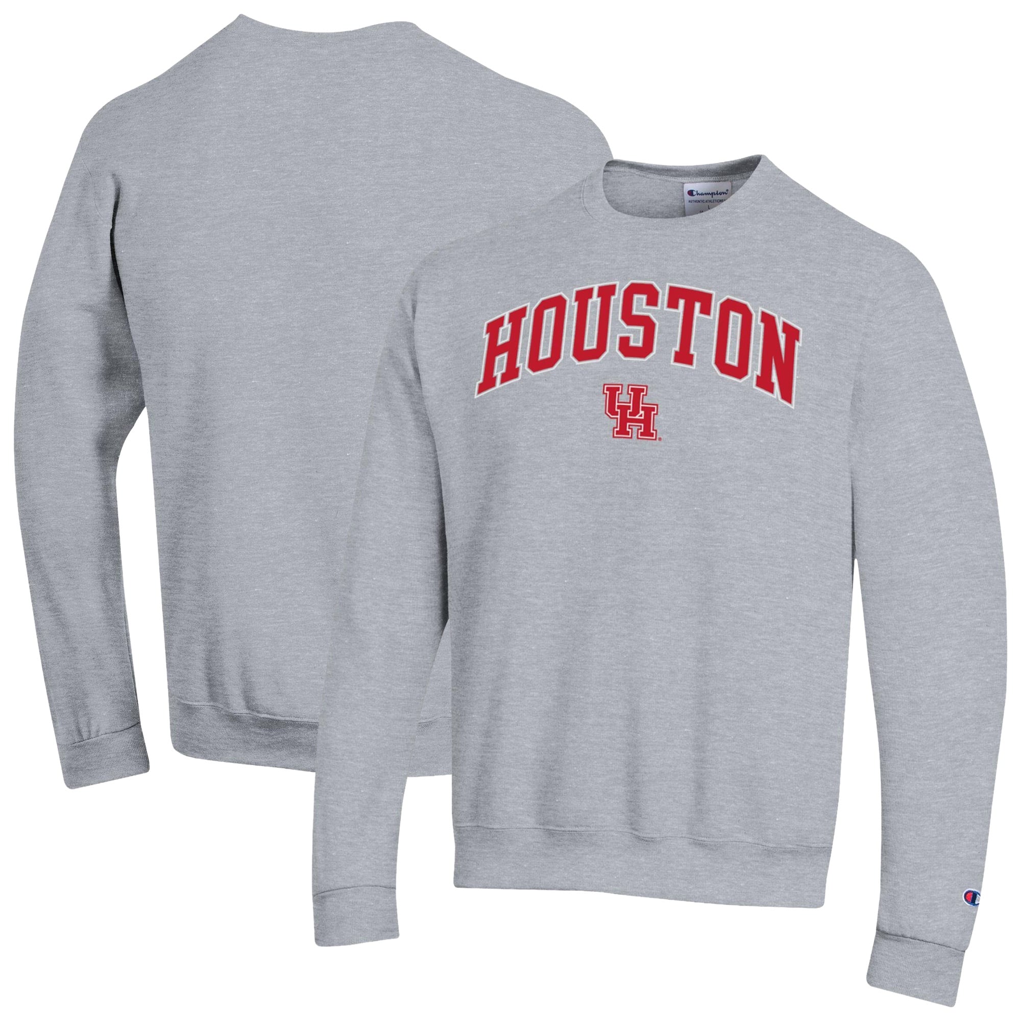 Men's Champion Heather Gray Houston Cougars Arch Powerblend Sweatshirt