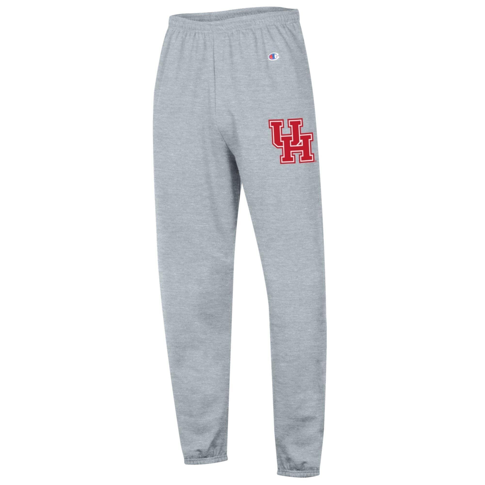 Men's Champion Heather Gray Houston Cougars Powerblend Fleece Team Sweatpants
