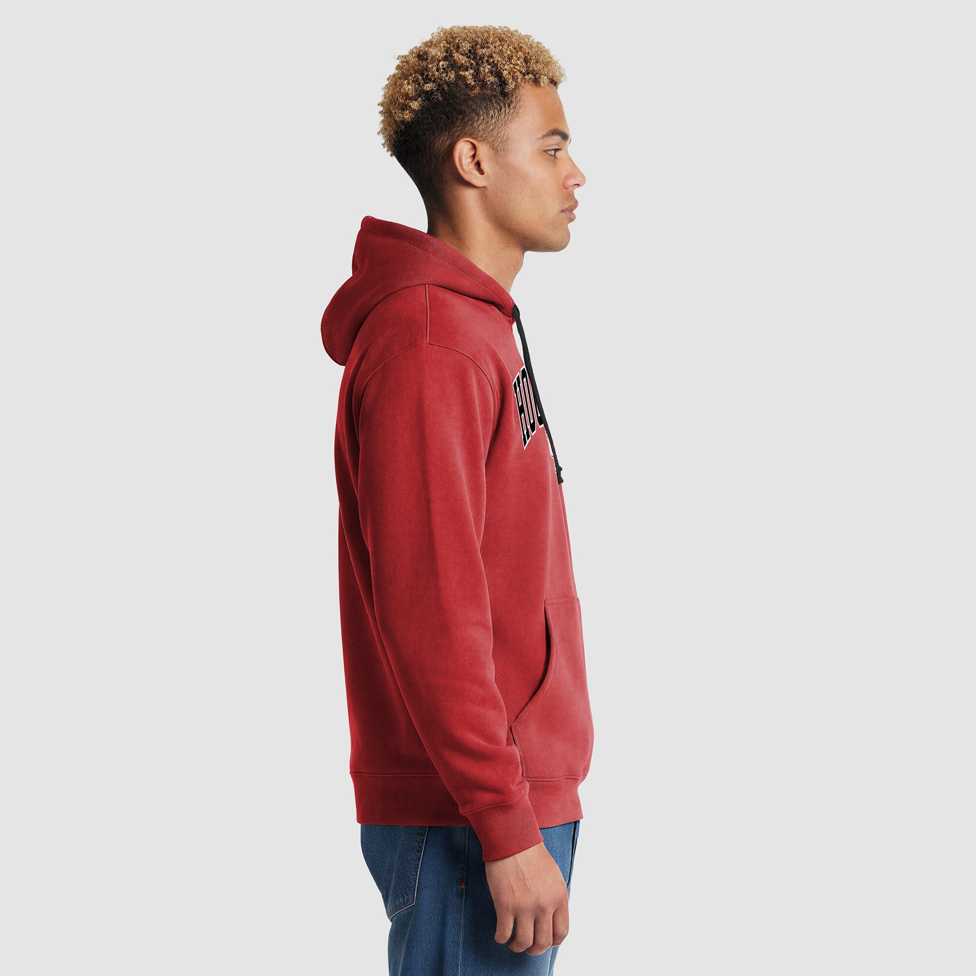 Men's Champion Red/Black Houston Cougars Contrast Hoodie