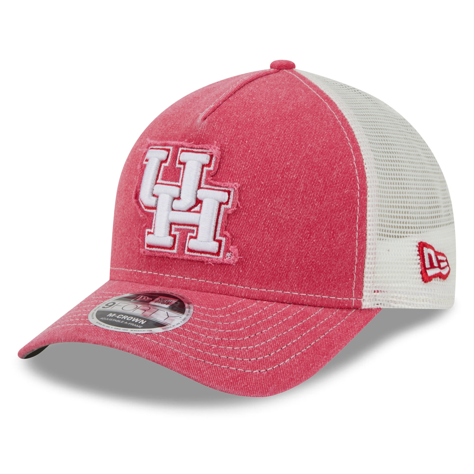 Casquette trucker unisexe New Era rouge Houston Cougars à motif dégradé en A 9FORTY