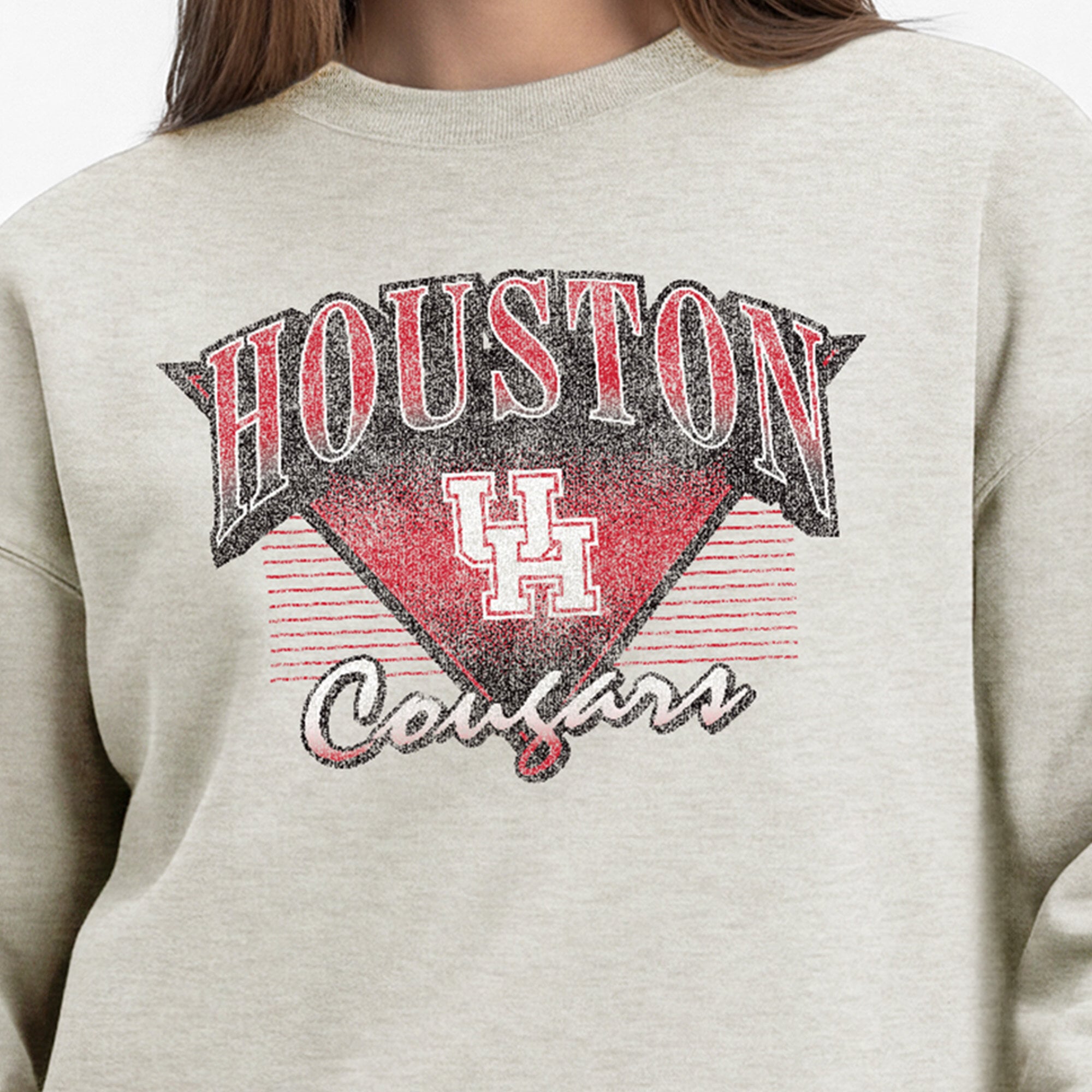Sweat-shirt Champion Oatmeal pour femmes Houston Cougars All-Star Weave