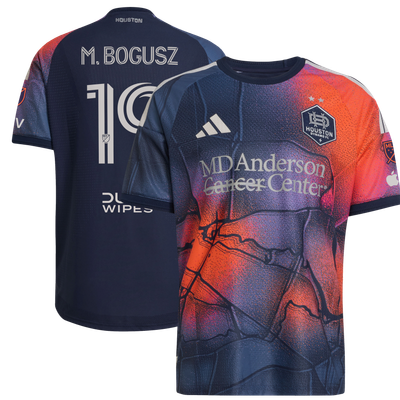 Mateusz Bogusz Houston Dynamo FC Maillot authentique adidas Mission Control 2026 avec patch sur le terrain - Bleu