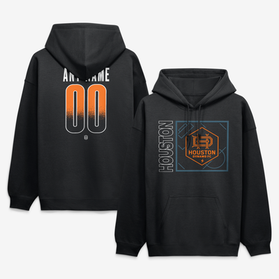 Houston Dynamo FC  Home Field Pop Personalized Name & Number Hoodie - Black