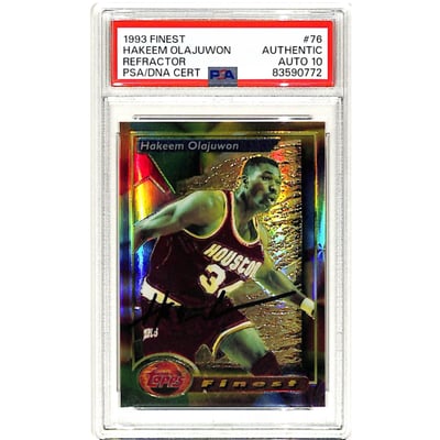 Hakeem Olajuwon Autographed Trading Cards, Signed Hakeem Olajuwon 