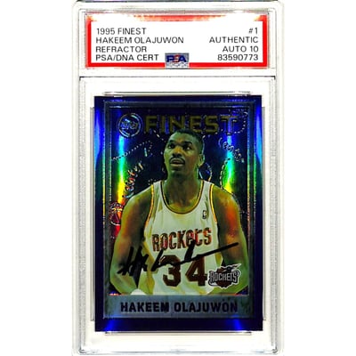 Hakeem Olajuwon Autographed Trading Cards, Signed Hakeem Olajuwon 