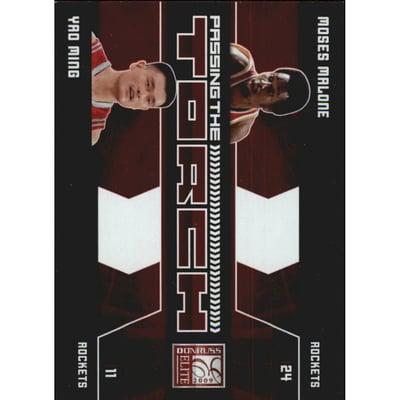 2009-10 Donruss Elite Passing the Torch Red #5 Moses Malone/Yao Ming