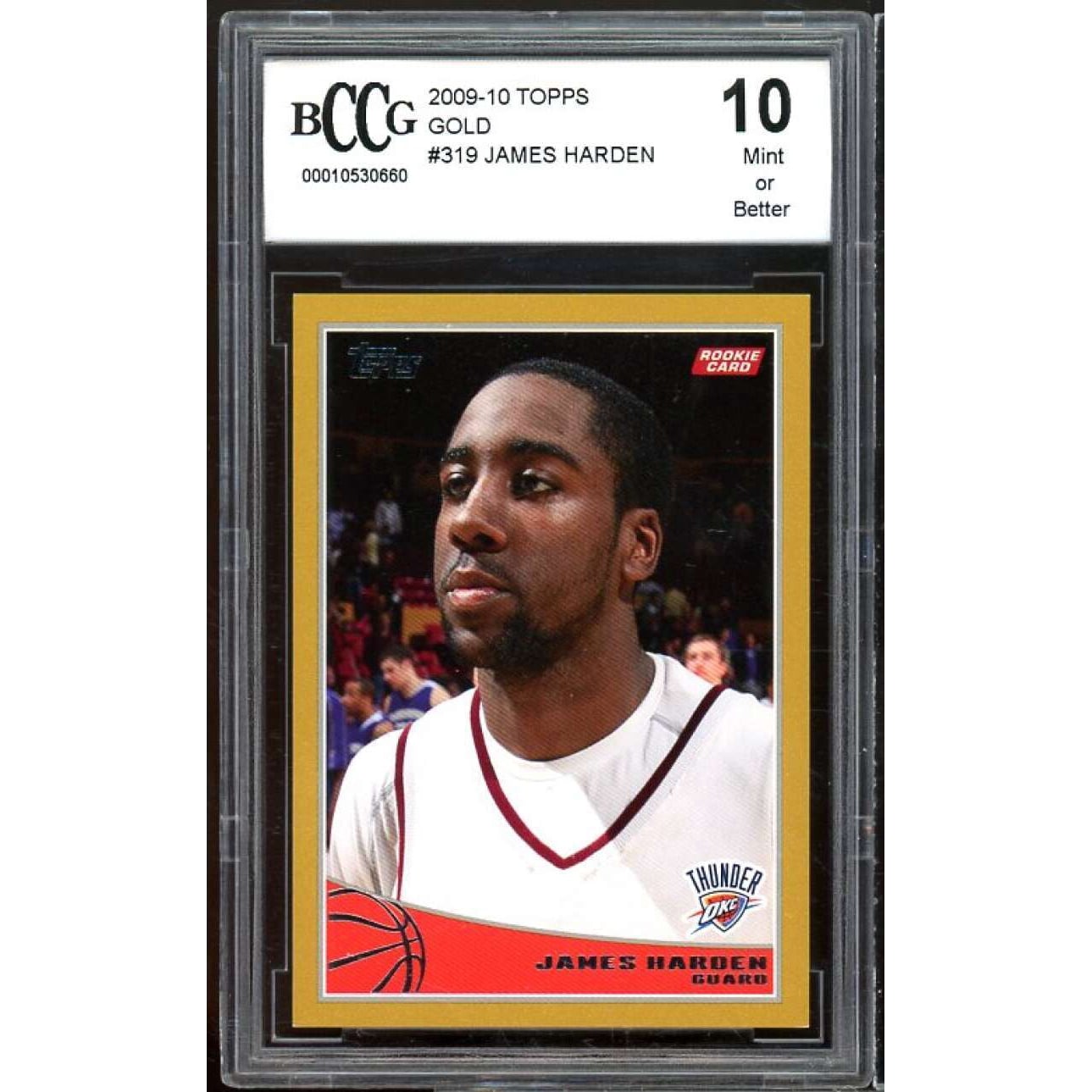 2009-10 Topps Gold #319 James Harden Rookie Card BGS BCCG 10 Mint+