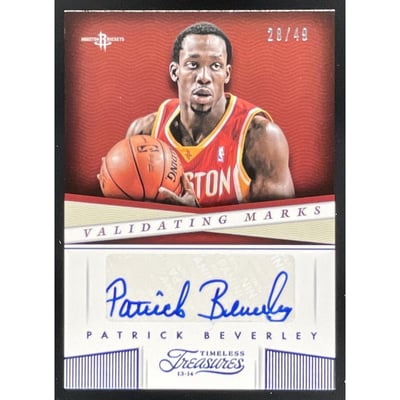 2013 Timeless Treasures Validating Marks Sapphire #38 Patrick Beverley Auto /49