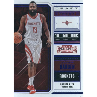 2018-19 Panini Contenders Draft Picks Draft Ticket #21 James Harden