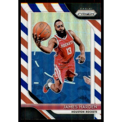 2018-19 Panini Prizm Prizms Red White and Blue #34 James Harden