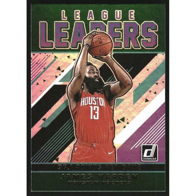 2019-20 Donruss League Leaders Green Flood #1 James Harden