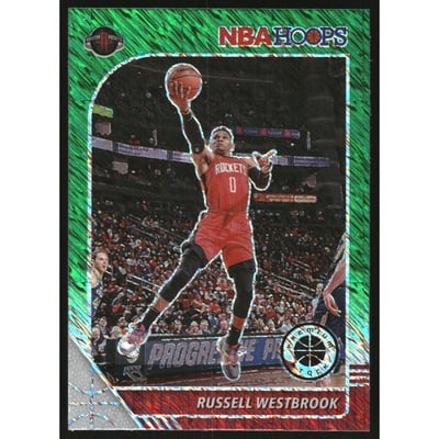 2019-20 Hoops Premium Stock Prizms Green Shimmer #129 Russell Westbrook