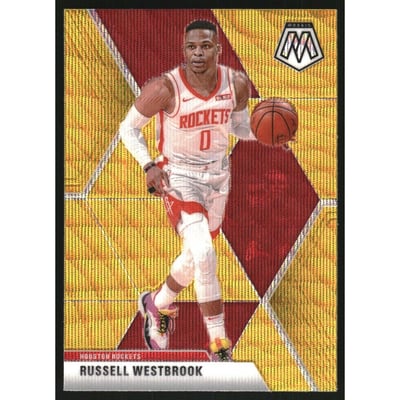 2019-20 Panini Mosaic Mosaic Gold Wave #134 Russell Westbrook