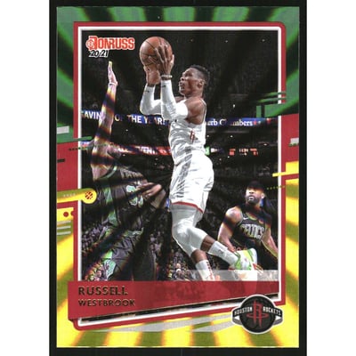 2020-21 Donruss Holo Green and Yellow Laser #64 Russell Westbrook