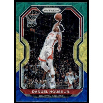 2020-21 Panini Prizm Prizms Choice Blue Yellow and Green #80 Danuel House Jr.
