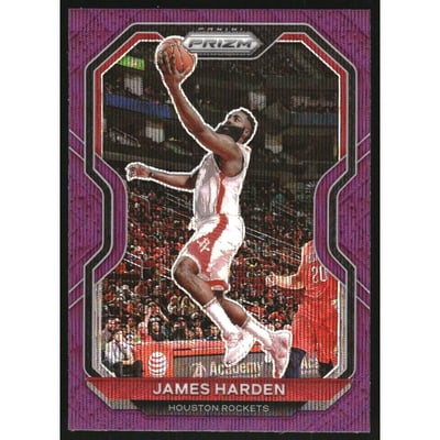 2020-21 Panini Prizm Prizms Purple Wave #112 James Harden