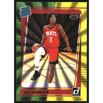 2021-22 Donruss Holo Green and Yellow Laser #209 Jalen Green RR