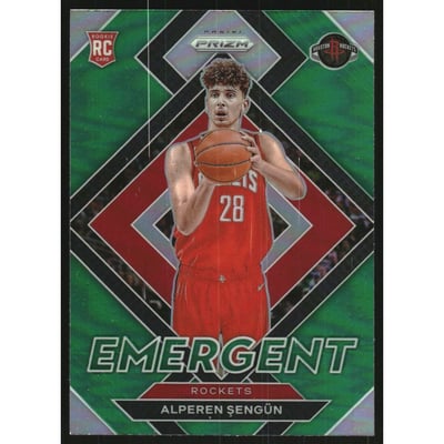 2021-22 Panini Prizm Emergent Prizms Green #28 Alperen Sengun