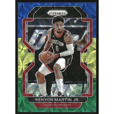2021-22 Panini Prizm Prizms Choice Blue Yellow and Green #235 Kenyon Martin Jr.