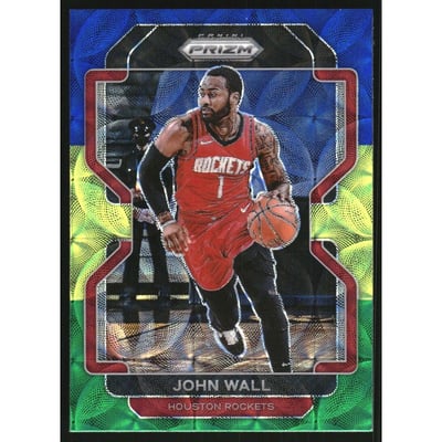 2021-22 Panini Prizm Prizms Choice Blue Yellow and Green #68 John Wall