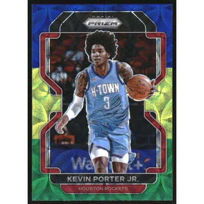 2021-22 Panini Prizm Prizms Choice Blue Yellow and Green #84 Kevin Porter Jr.