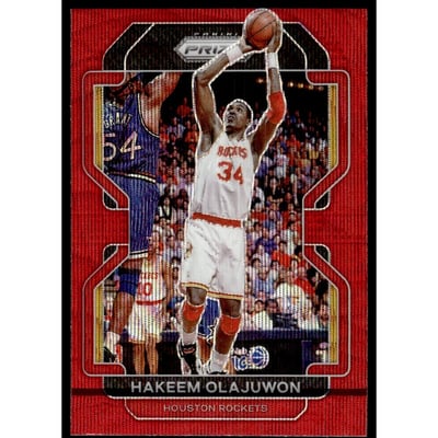 2021-22 Panini Prizm Prizms Ruby Wave #265 Hakeem Olajuwon