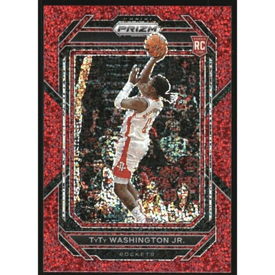 2022-23 Panini Prizm Prizm Red Sparkle #243 TyTy Washington Jr.