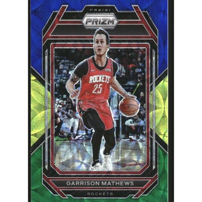 2022-23 Panini Prizm Prizms Choice Blue Yellow and Green #188 Garrison Mathews