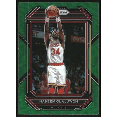 2022-23 Panini Prizm Prizms Green #290 Hakeem Olajuwon