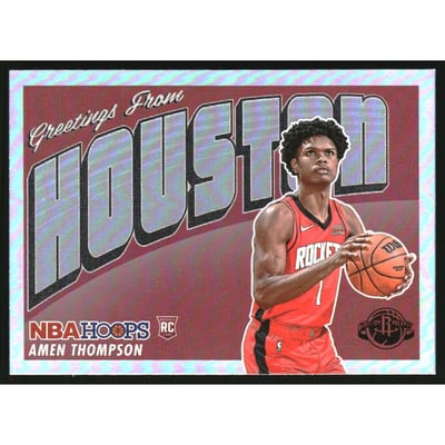 2023-24 Hoops Rookie Greetings Holo #8 Amen Thompson