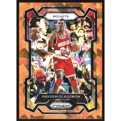 2023-24 Panini Prizm Prizms Orange Ice #191 Hakeem Olajuwon