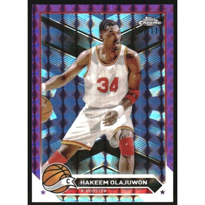 2023-24 Topps Chrome Purple Geometric Refractors #52 Hakeem Olajuwon