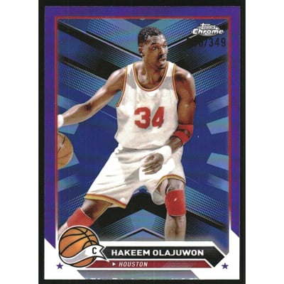 2023-24 Topps Chrome Purple Refractors #52 Hakeem Olajuwon