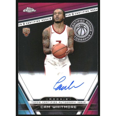 2023-24 Topps Chrome Rookie Autographs #CRACAW Cam Whitmore RC Auto