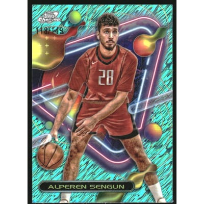 2023-24 Topps Cosmic Chrome Aqua Equinox Refractors #48 Alperen Sengun