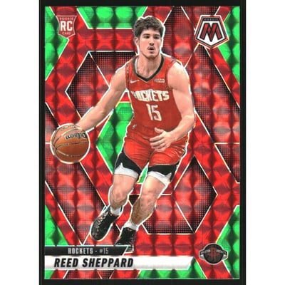 2024-25 Panini Mosaic Mosaic Choice Red and Green #249 Reed Sheppard