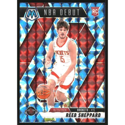 2024-25 Panini Mosaic Mosaic Reactive Blue #252 Reed Sheppard/NBA Debut