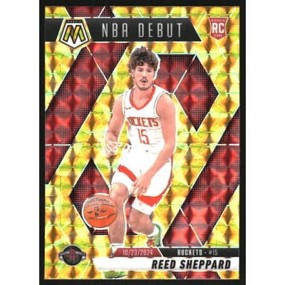 2024-25 Panini Mosaic Mosaic Reactive Yellow #252 Reed Sheppard/NBA Debut